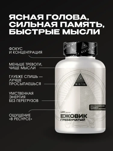 Mantra Ежовик гребенчатый / 120 капсул - Cлайд 2