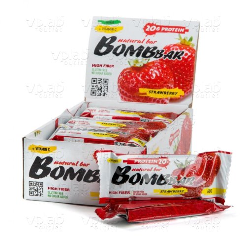 BOMBBAR Протеиновый батончик / 60г / клубника