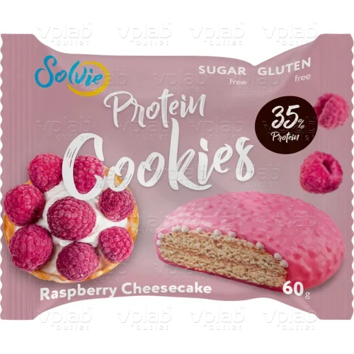 Solvie Protein cookies / 60г / малиновый чизкейк с йогуртовой глазурью