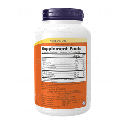 NOW Super Omega 3-6-9 1200мг / 180капс - Cлайд 2