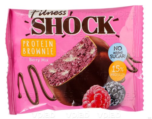 FitnesShock PROTEIN BROWNIE / 50г / ягодный микс