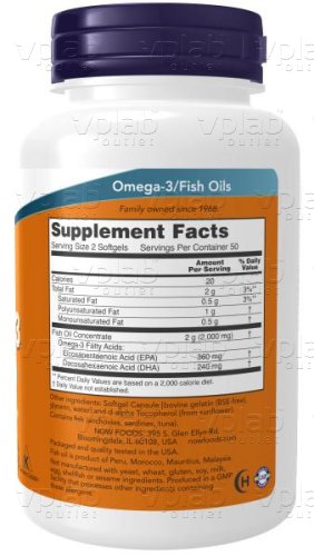 NOW Omega-3 1000мг / 100капс - Cлайд 2