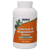 NOW Calcium & Magnesium + D / 240капс