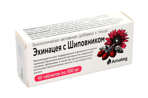 Аматег Эхинацея с шиповником / 40 таб