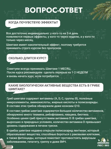 ЛЕСОВО Шиитаке 450мг / 60капс - Cлайд 4