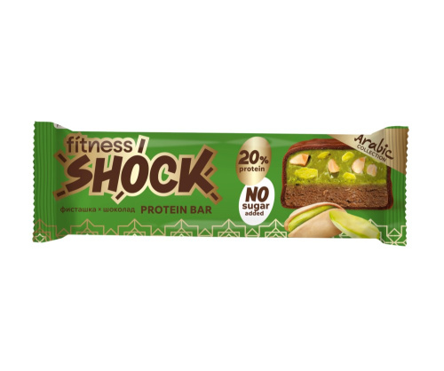 FitnesShock Батончик глазированный / 50г / фисташка-шоколад