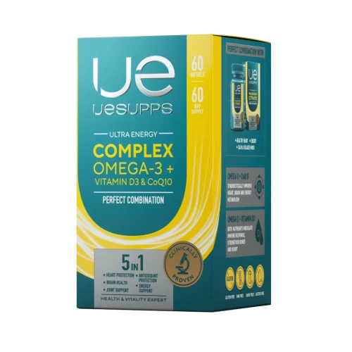 UESUPPS Ультра Энерджи Омега-3 + Витамин D3 и Коэнзим Q10 / 60капс