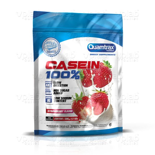 Quamtrax Casein 100%  / 500г / клубника