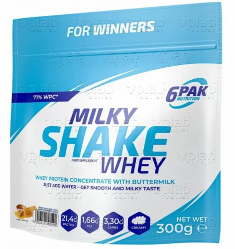 6PAK Nutrition Milky Shake Whey / 300г / клубника со сливками