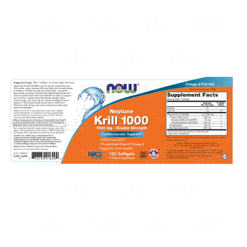 NOW Neptune Krill 1000мг / 120капс - Cлайд 2