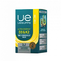 UESUPPS Ультра Энерджи Витамин D3 и K2 / 30капс