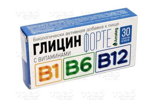 Аматег Глицин форте В1, В6, В12 / 30 таб