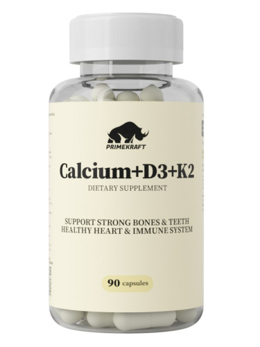 Prime Kraft Calcium+D3+K2 / 90капс