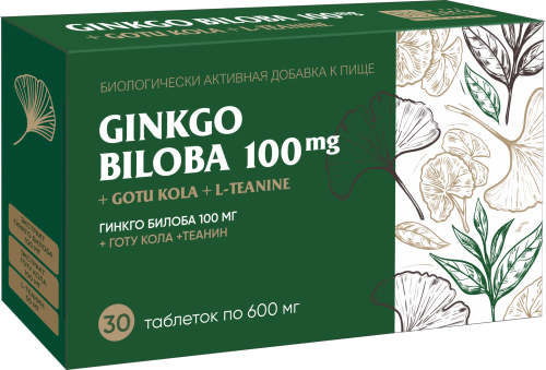 Биотерра Гинкго билоба + готу кола + теанин / 30 таб.