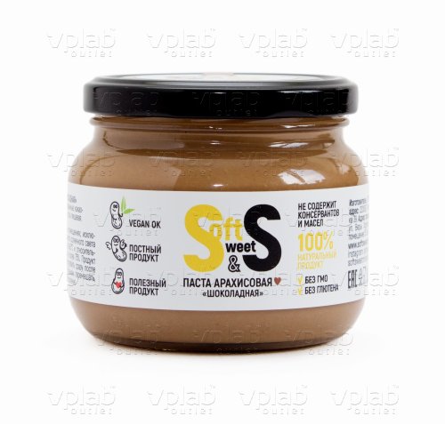 Soft & Sweet Паста арахисовая/350г/ шоколадная